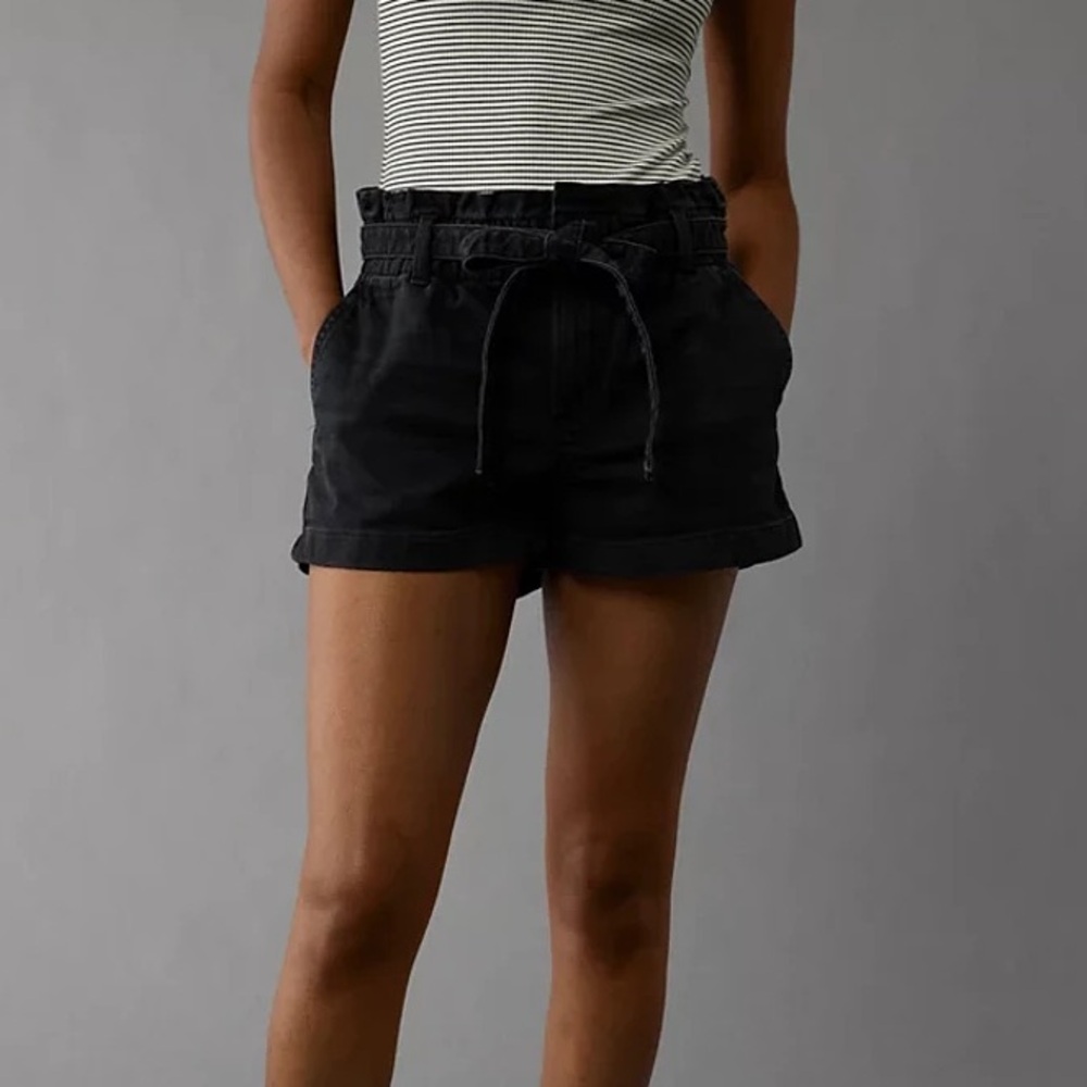 H&M Paper Bag High Rise Denim Shorts | Size 8